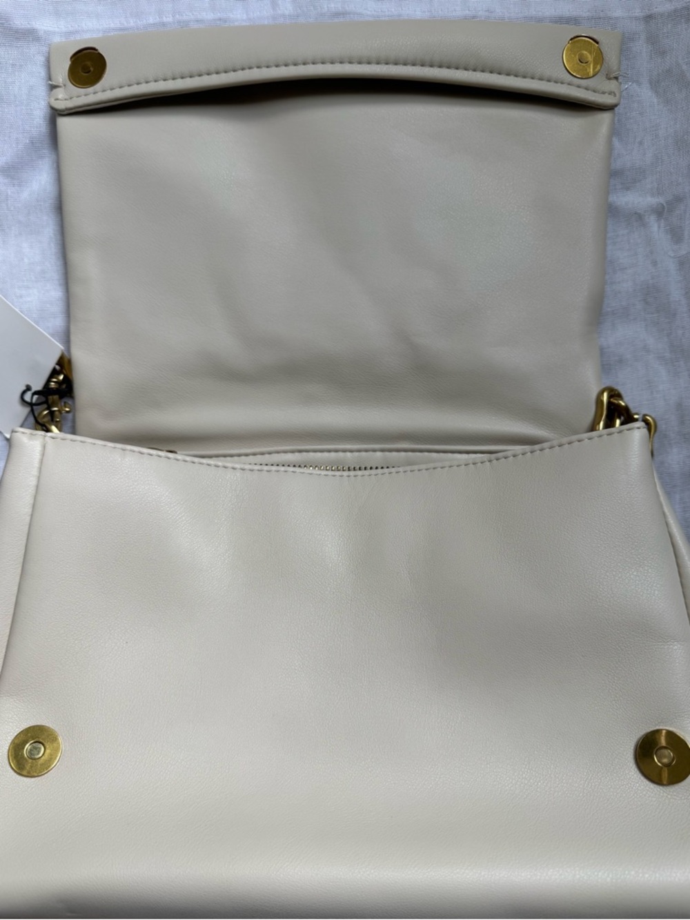 ZARA Gold Chain Strap Soft Shoulder Bag - NWT - Picture 2 of 6